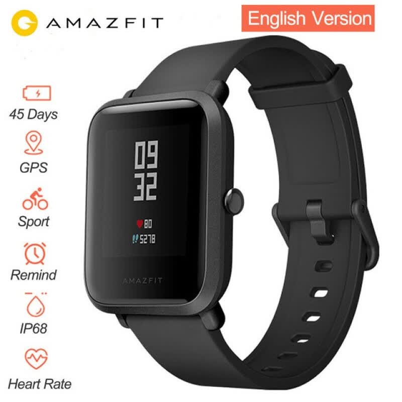  XIAOMI Amazfit Bip Smart Watch [International Version] Huami GPS Smartwatch Android iOS Heart Rate Monitor 45 Days Battery Life IP68