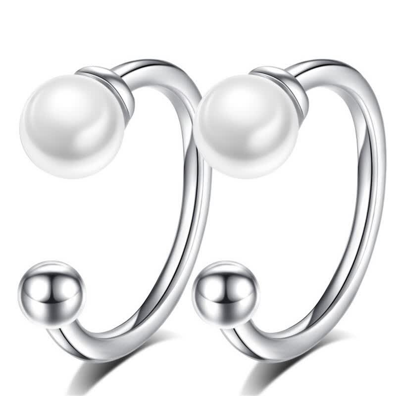 White Simulated Pearl Earrings For Lady Ear Clip White Simulated Pearl Earrings For Lady Ear Clip Without Piercing Cartilage Women
