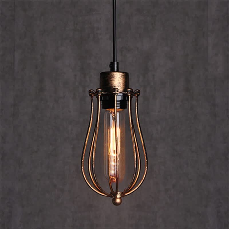 Baycheer Hl421910 Old Copper 1 Light Wire Guard Led Pendant Lamp In Baycheer Hl421910 Old Copper 1 Light Wire Guard Led Pendant Lamp In Industrial Style Gold