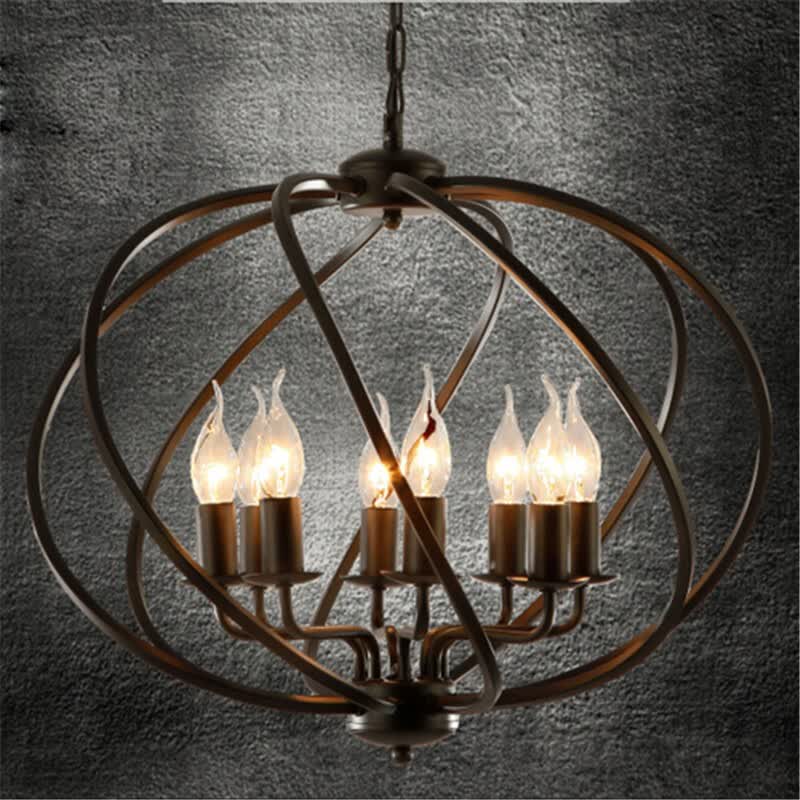 Baycheer Hl422118 Tweet Wrought Iron 8 Light Large Baycheer Hl422118 Tweet Wrought Iron 8 Light Large Globe Shade Led Pendant Chandelier