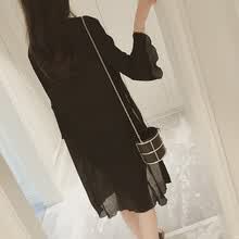 coats-jackets-Elegante camisa de protecci&oacute;n solar con manga acampanada de temperamento Camisa larga casual de color s&oacute;lido para mujer on JD