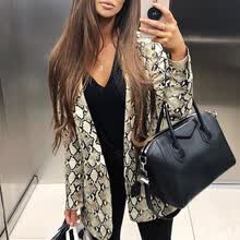 coats-jackets-Chaqueta de traje peque&ntilde;o Moda femenina Nuevo Collar de solapa Cuello delgado Estampado de serpiente salvaje Encanto de manga larga Lleno de temperamento on JD