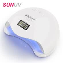 -SUNUV SUN5 48W Dual UV LED L&aacute;mpara de u&ntilde;as Secador de u&ntilde;as Esmalte de gel Curado de luz con parte inferior 30s / 60s Temporizador Pantalla LCD on JD
