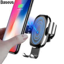 car-charger-Baseus Multi-funci&oacute;n 10W Qi cargador inal&aacute;mbrico y soporte de tel&eacute;fono m&oacute;vil para tel&eacute;fono Cargador inal&aacute;mbrico de pie en el coche on JD