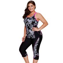 -Traje de ba&ntilde;o de surf de talla grande para mujer Bikini con estampado floral Conjunto Ba&ntilde;ador de dos piezas Traje de ba&ntilde;o corto on JD