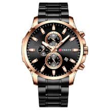 men-watches-CURREN 8348 Relojes de pulsera de hombre de cuarzo con correa de acero inoxidable Reloj de pulsera para hombre Indicador de calendario de fecha Tres sub-diales S on JD