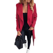 coats-jackets-Oto&ntilde;o e invierno para mujer Abrigo de lana Espesamiento Cintur&oacute;n irregular estilo brit&aacute;nico Abrigo medio largo on JD