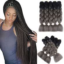 Kanekalon Braiding Hair With Free Shipping Joy Com Kanekalon Hair Ombre Twist Braiding High Temperature Extensions 5pcs Lot 100g Pc 24 Black Dark Grey