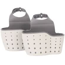 -Baijie fregadero de la cocina almacenamiento colgando cesta lavaplatos cepillo trapo almacenamiento doble colgando canasta colgando grifo desag&uuml;e cesta de drenaje estante estante dos cargado on JD