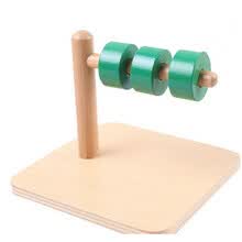 educational-toys-Nuevo beb&eacute; de madera juguete Montessori ni&ntilde;os juguete beb&eacute; madera cil&iacute;ndrica dial horizontal aprendizaje educativo preescolar formaci&oacute;n beb&eacute; regalos on JD