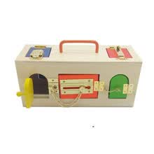 educational-toys-Nuevo Beb&eacute; de madera Juguetes Montessori Colorful Lock Box Early Educational lock Toy Toy Gifts on JD