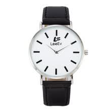 men-watches-LeeEv Fashion Leather Band caja de acero inoxidable reloj casual para hombres on JD