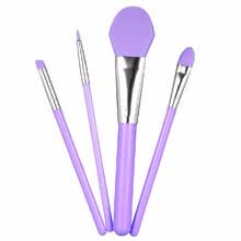 -4pcs kit de cepillo de maquillaje de silicona m&aacute;scara facial cepillo fundaci&oacute;n sombra de ojos cepillo de cejas herramienta cosm&eacute;tica color opcional on JD