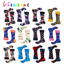 men-socks-LIONZONE 2018 Happy Socks Hombres Mujeres Amantes Color Totem Flor Polka Dot Estilo Calcetines de Algod&oacute;n Peinado Hip-Hop Calcetines Regalo Divertido on JD
