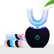 electronic-tooth-brush-Sonic Cepillo de dientes el&eacute;ctrico Blanqueamiento dental Luz fr&iacute;a azul 360 &deg; Inteligente Cepillo de dientes de silicona Forma de U on JD