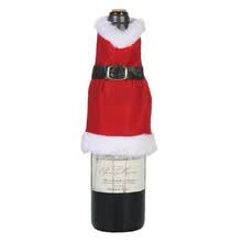 -Cubierta de la botella de vino de Navidad X'mas Champagne Envoltura de regalo Ropa Fiesta de Navidad Decoraci&oacute;n Adornos - Vestido on JD