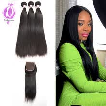 875071956-Straight Hair Weaves With Lace Closure Brazilian Virgin Hair 3Bundles With Lace Closure 1PCS on JD