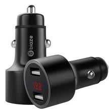 car-charger-Cargador de coche Biya cargador de coche encendedor MC12 negro 3.1A tres USB de un tir&oacute;n tres salida inteligente de derivaci&oacute;n autom&aacute;tica LDE detecci&oacute;n de voltaje digital on JD